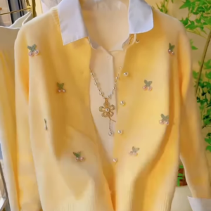 Charming and Elegant Embroidered Cardigan Set