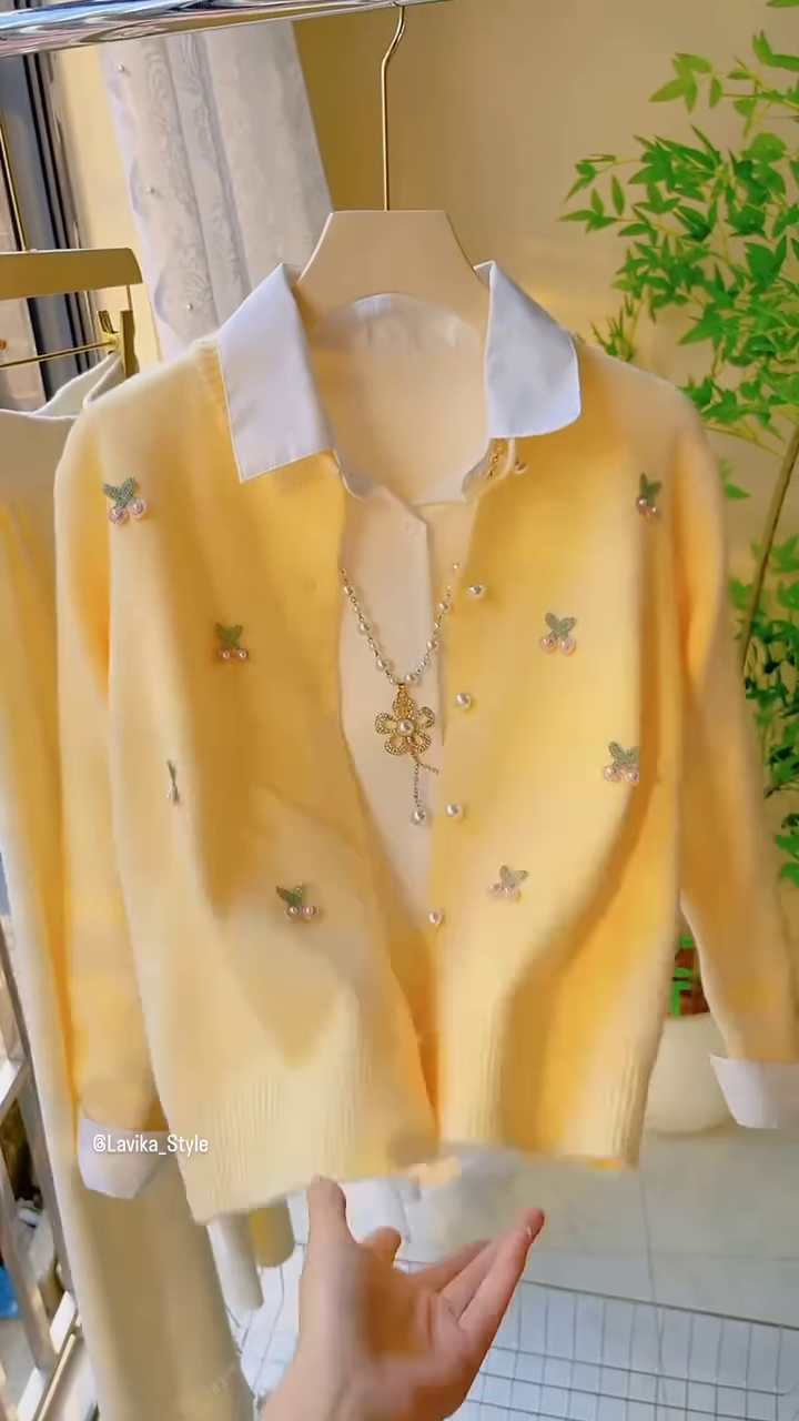 Charming and Elegant Embroidered Cardigan Set