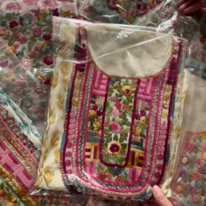 Handcrafted Floral Embroidered Kurta with French Knot Work