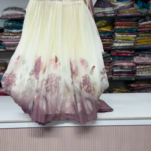 Sophisticated Mauve and Cream Floral Print Suit Set with Ornate Sequin Border - Designer Ethnic Ensemble