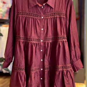 Elegant Maroon Co-ord Set with Delicate Lace Details - Stylish Women's Top and Bottoms