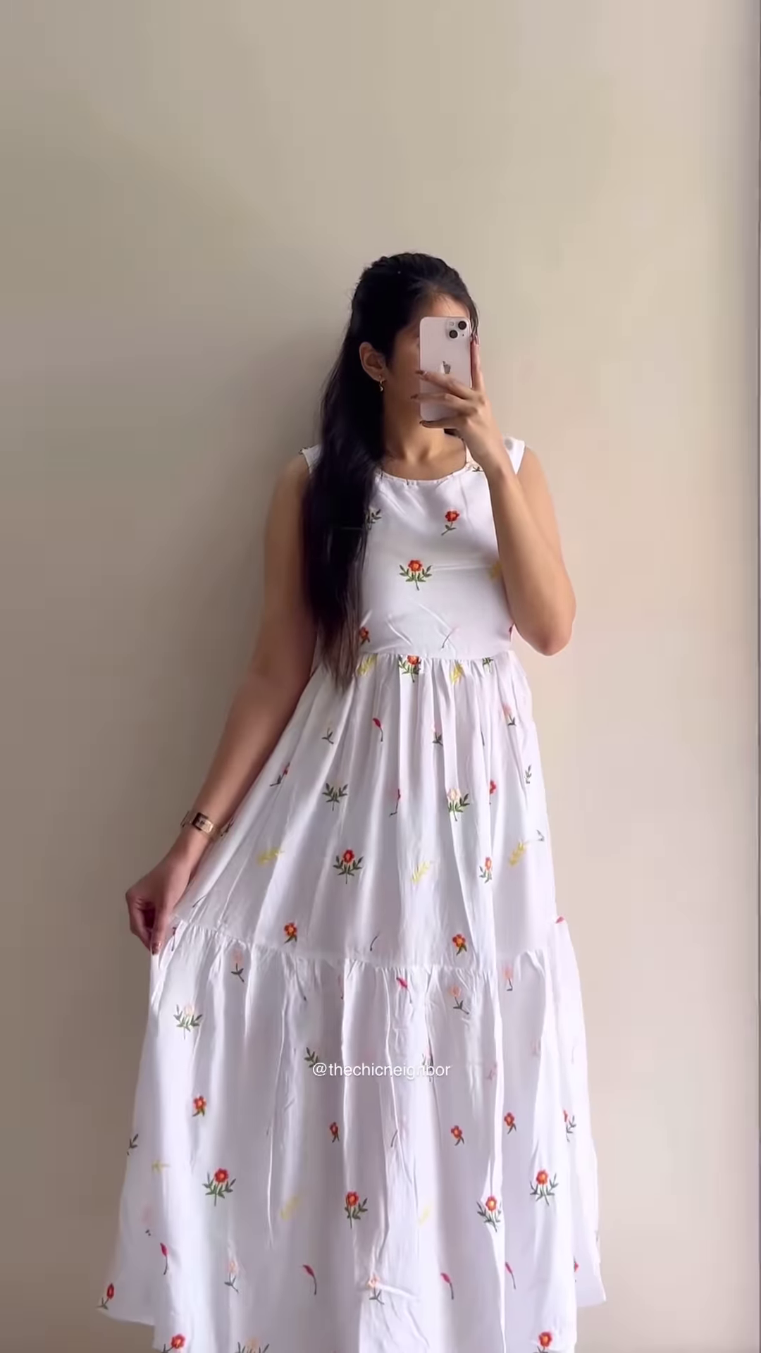 Elegant Printed Tiered Dress for Women - Stylish Maroon & White Midi Dress - Available in 6 Colors - Image 2