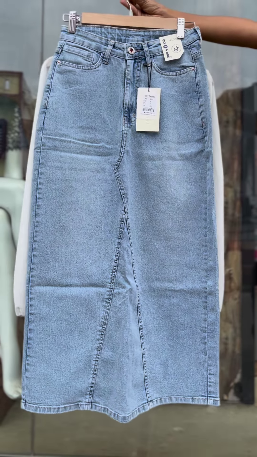 Women’s White Ruched Tie-Front Blouse with Sheer Sleeves & High-Waist Light Blue Denim Shorts – Summer Casual Co-Ord Set - Image 2