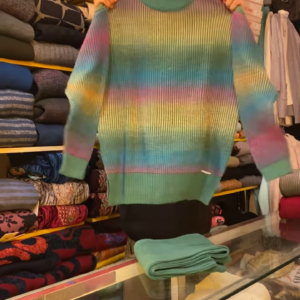 Ombre Rib-Knit Sweater – Vibrant Gradient, Cozy Feel, Everyday Pop ✨🌈