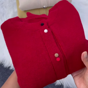 Colorful Buttoned Sweater Collection 🧶 Available in Red, Beige, Yellow, Gray & Black