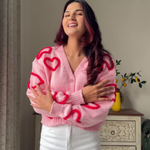 Heart & Ribbon Knitwear Collection 🧶💗 With Embroidery & Bow Accents – Pink & Cream Variants