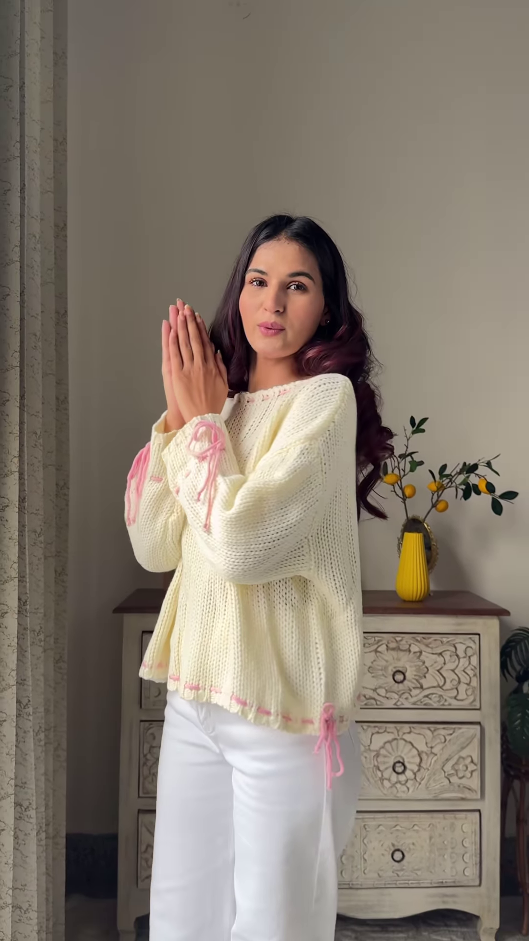 Heart & Ribbon Knitwear Collection π§Άπ With Embroidery & Bow Accents β Pink & Cream Variants - Image 5