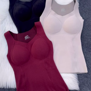 Sleeveless Built-In Bra Tops ππ€ β Molded Cup Basics in Black, Beige & Maroon Variants