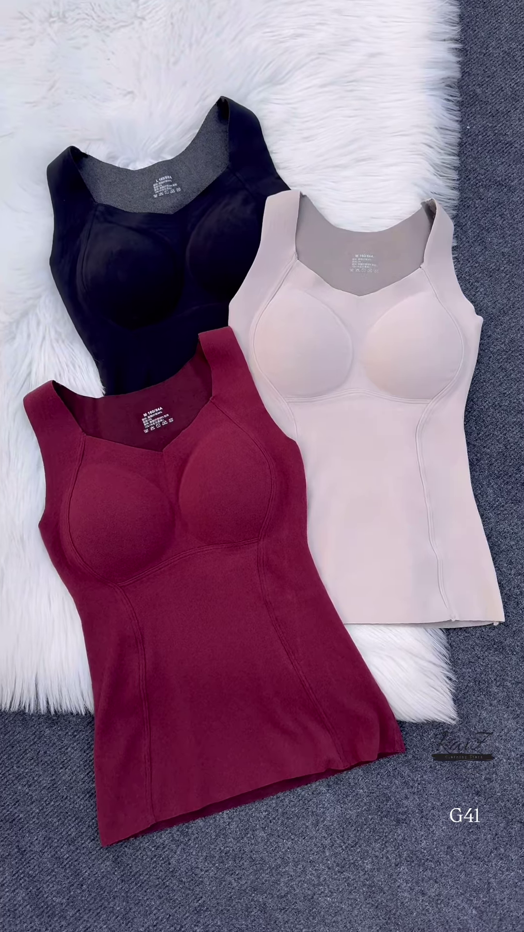 Sleeveless Built-In Bra Tops ππ€ β Molded Cup Basics in Black, Beige & Maroon Variants