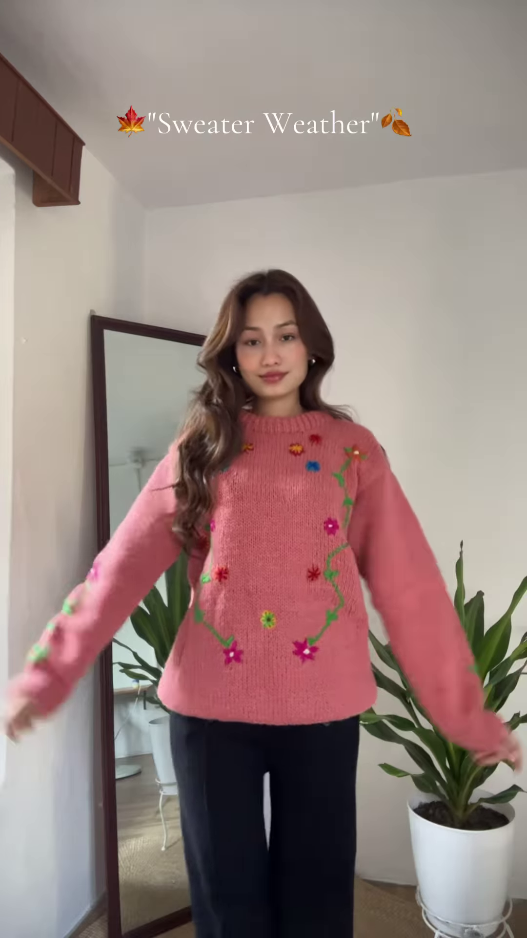 Seasonal Knit Sweater Trio ππ§₯ β Floral, Minimal & Geometric Styles in Pink, Green & Cream Variants