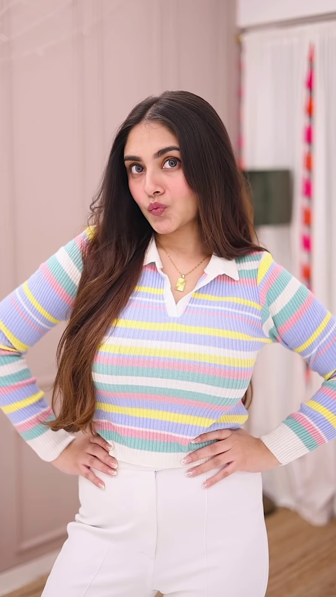 Blue-Toned Knitwear Trio π§₯π β Striped Sweater, Navy Cardigan & Cable-Knit Co-Ord Set - Image 2