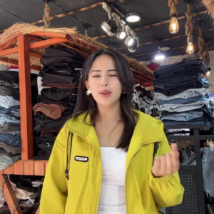 Women's Casual Zip-Up Jackets 🧥✨ – Yellow, White & Maroon Variants Styled in Rustic Store Setting