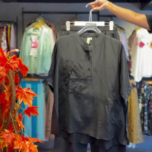 Mandarin Bloom Co-ord in Noir