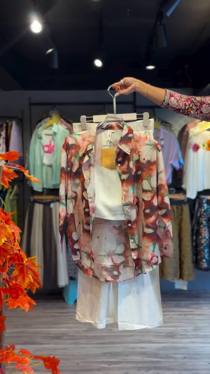 Sheer Floral Shirt in Bloom & White Shorts