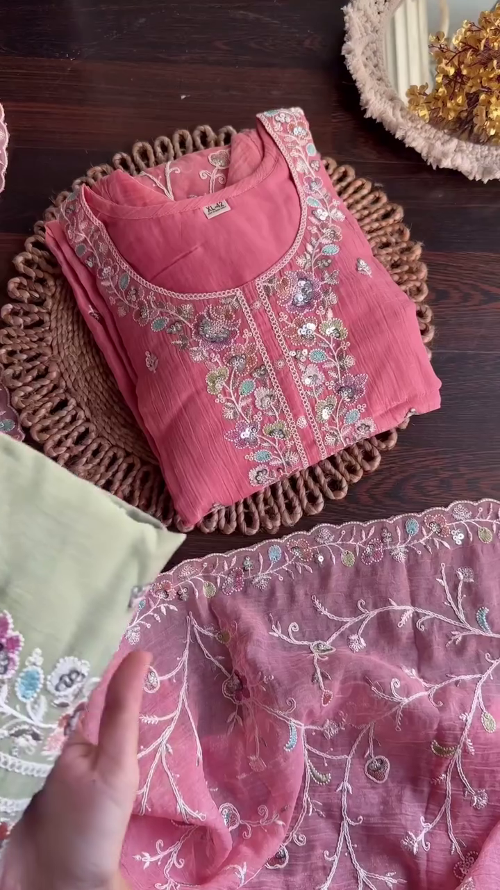 Premium Embroidered Pink Kurti with Matching Dupatta – Elegant Festive Wear Set