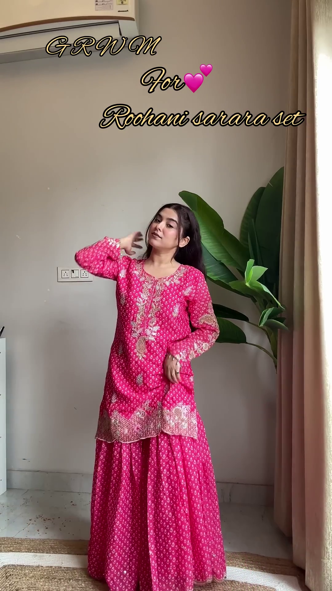 Rochani Pink Bandhani Print Designer Sharara Set