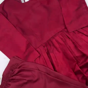Minimalist Maroon Cotton-Finish Co-ord Set