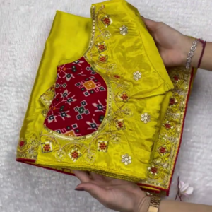 Sun-Kissed Yellow Patola Fusion Saree Set