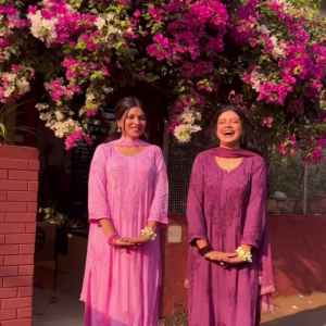 Elegant Twin Embroidered Kurta Sets for Besties – Lavender & Pink Combo