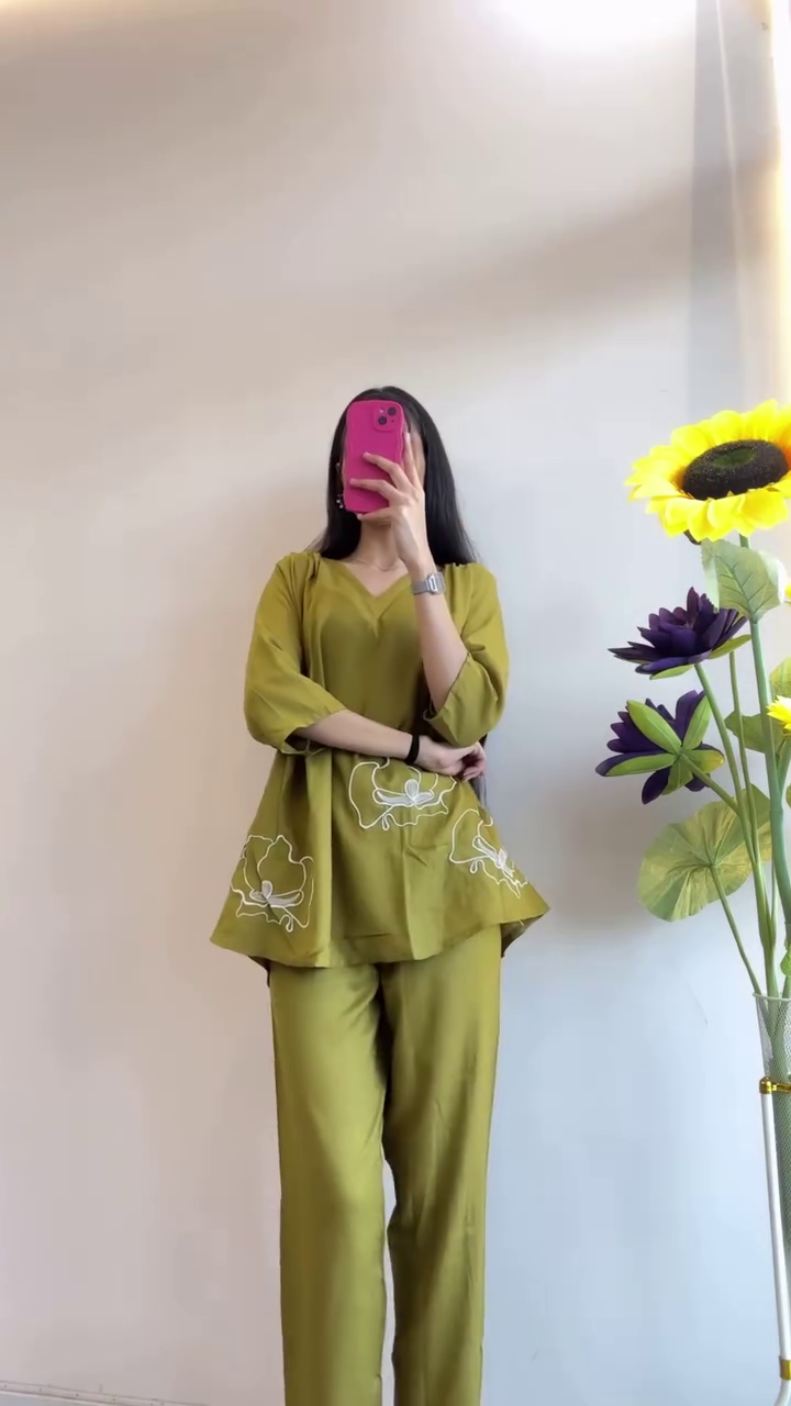 Chic Embroidered A-Line Co-ord Set for Women – 5 Elegant Shades - Image 7