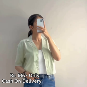 Casual Summer Short-Sleeve Button-Up Shirt for Women – 5 Refreshing Colors