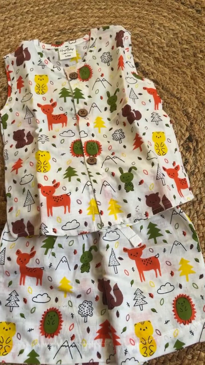 Traditional Hand Block Printed Jabla Set for Babies – 100% Cotton | Available in 10 Colors - Image 3