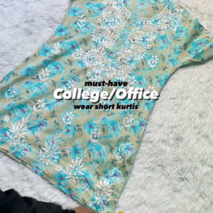 Floral Embroidered Short Kurti – Perfect for College & Office Wear | Available in 6 Colors