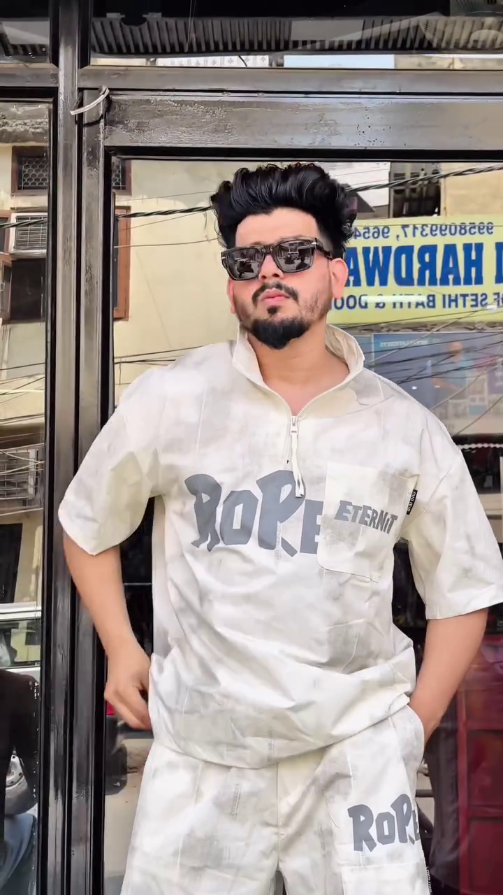 Men’s Casual Co-Ord Set – Printed Half-Sleeve Zip Shirt & Shorts | Trendy Streetwear Look - Image 2