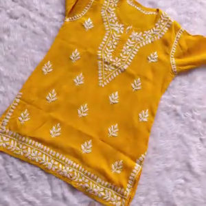 Embroidered Short Kurti for Women – Soft Cotton Fabric in 9 Bright Colors