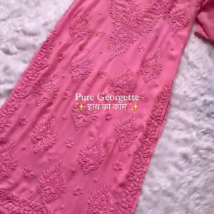 Elegant Pure Georgette Chikankari Kurtis – Hand Embroidered Beauty in 8 Rich Colors