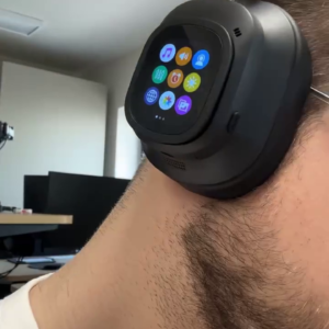 Smart Touchscreen Over-Ear Headphones – Multifunctional Wireless Headset with Built-in Apps and Interactive Display