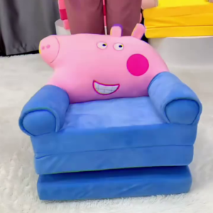 Convertible Kids Sofa Bed – Foldable Lounge Chair for Toddlers with Fun Cartoon Design