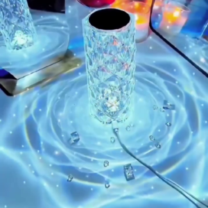"Luxury Crystal LED Water Ripple Projector Lamp - Calming Home Ambiance Light with Stunning Wave Effects"