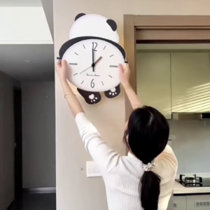 "Adorable Panda Wall Clock - Decorative 3D Animal Wall Art Timepiece for Kids Room and Nursery"