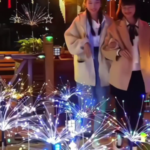 "Starburst LED Firework Light - Multi-Color Fiber Optic Lamp for Home Decor and Celebrations"