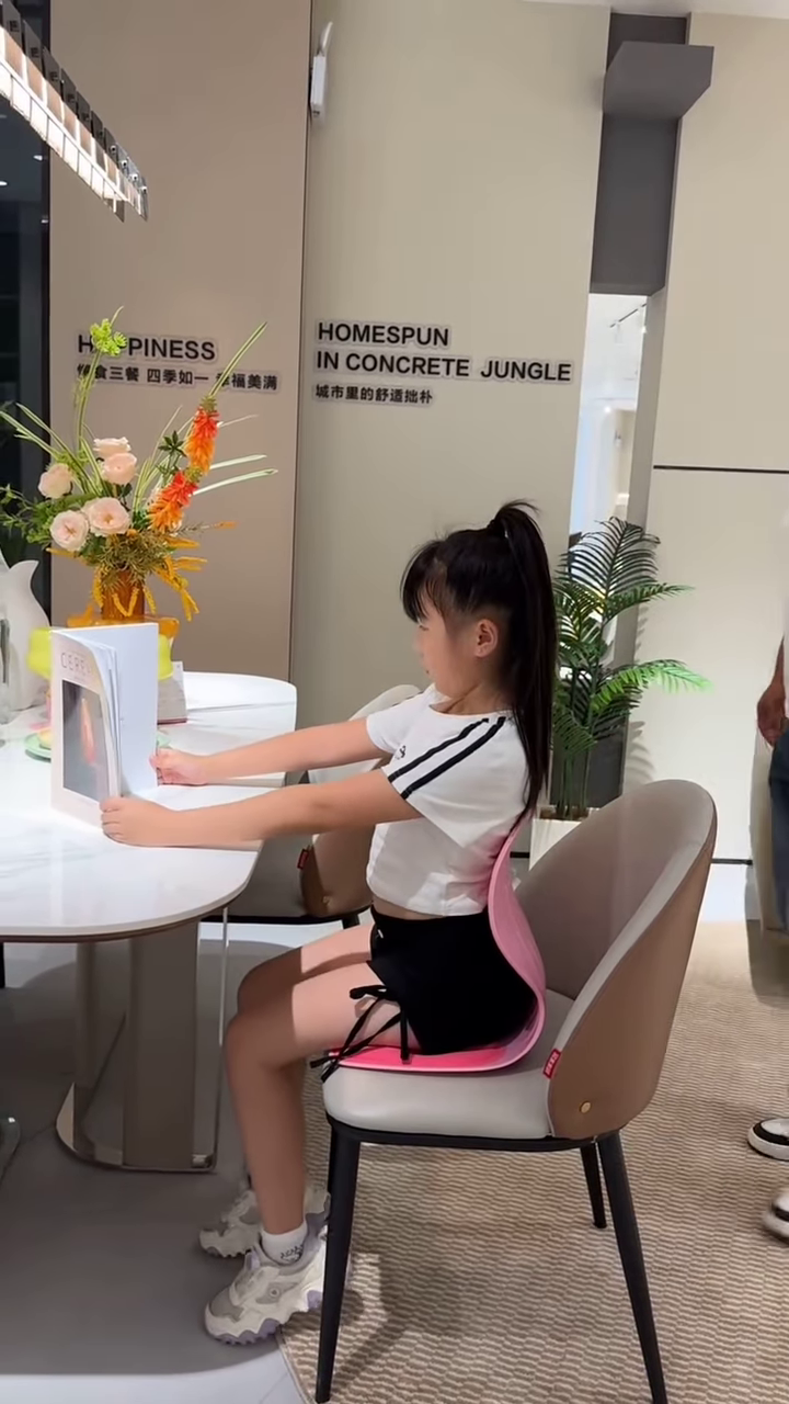 Ergonomic Children's Posture Booster Seat: Pink Adjustable Study Cushion for Proper Sitting Position - Image 3