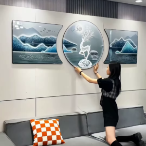 πΌ Majestic Deer & Mountain Glow Wall Art β 3-Piece Luxury Panel Set πβ¨