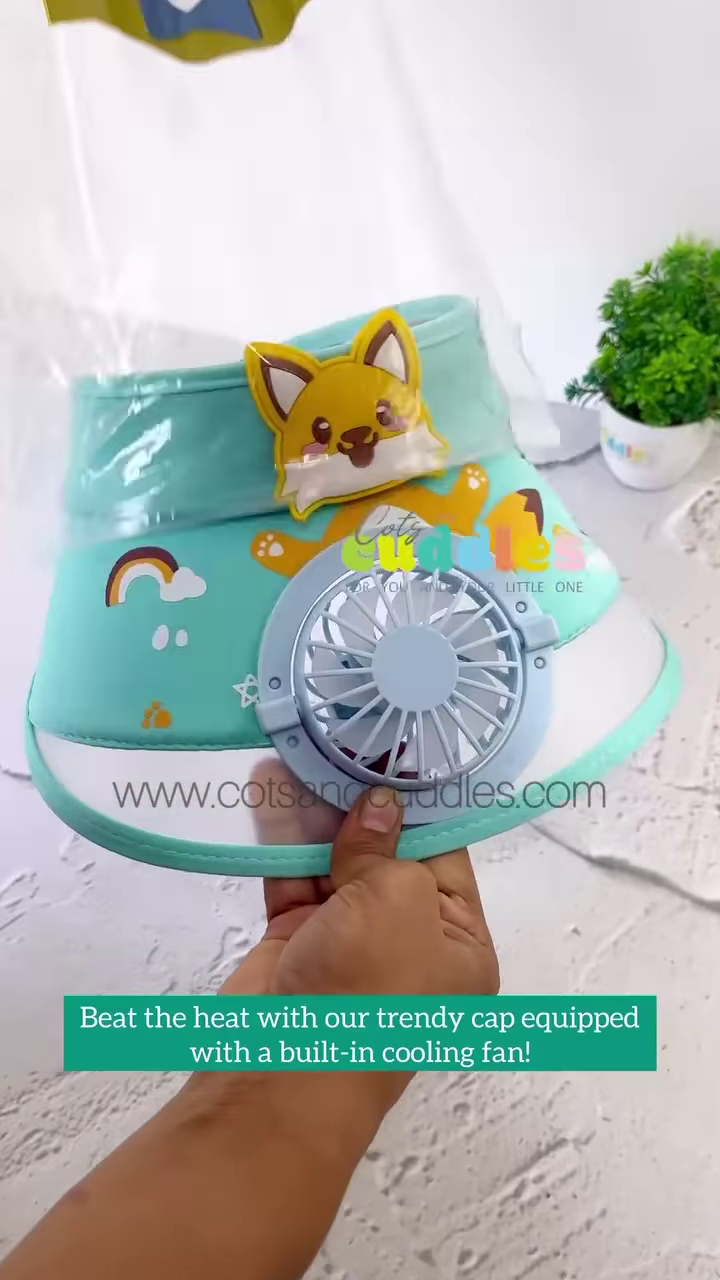 Kids' Sun Visor Cap with Built-in Cooling Fan - Portable Summer Headwear