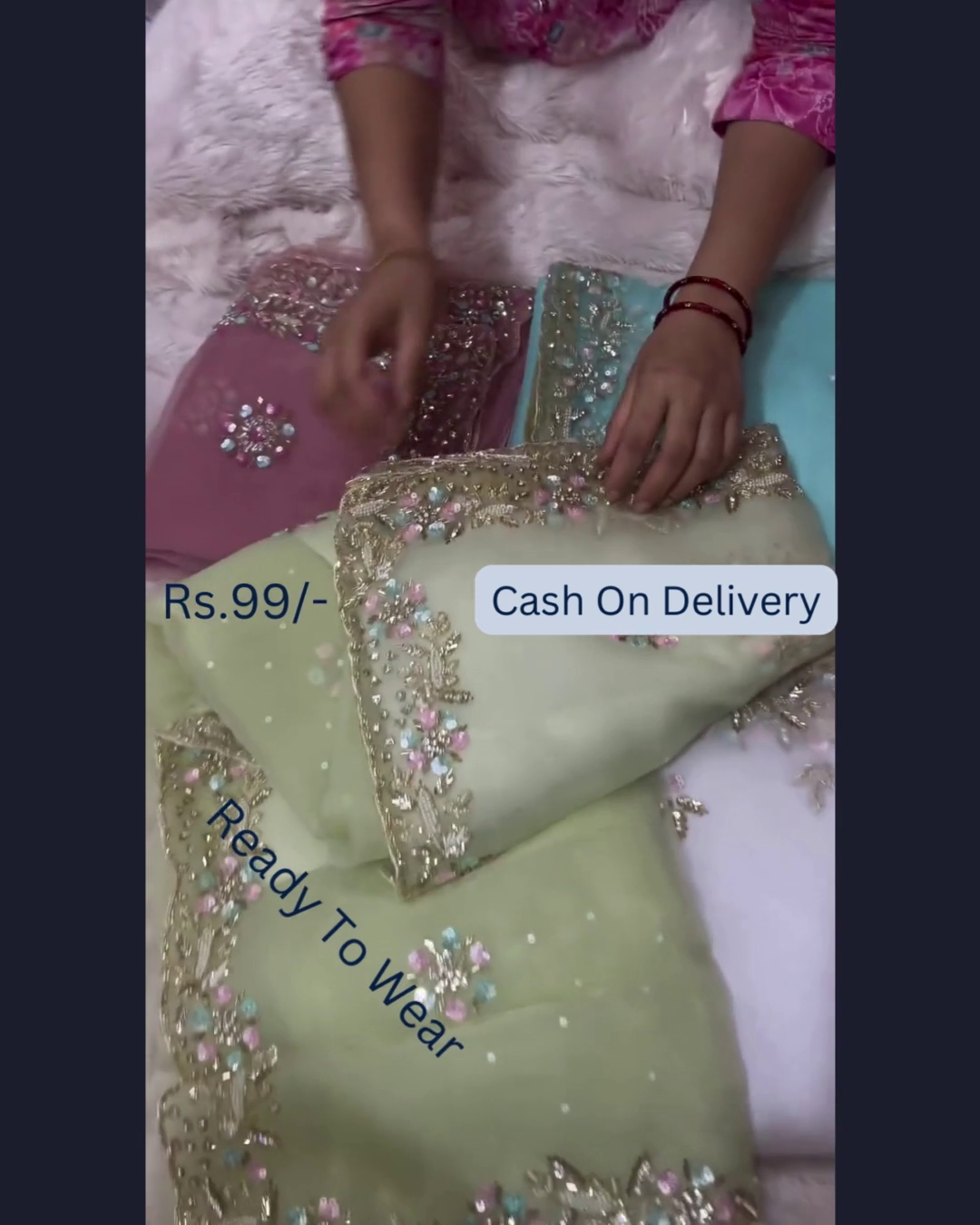 Lime Frost Embroidered Organza Dupatta