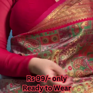 Eclectic Heritage: Multi-Tone Printed Saree with Paisleys