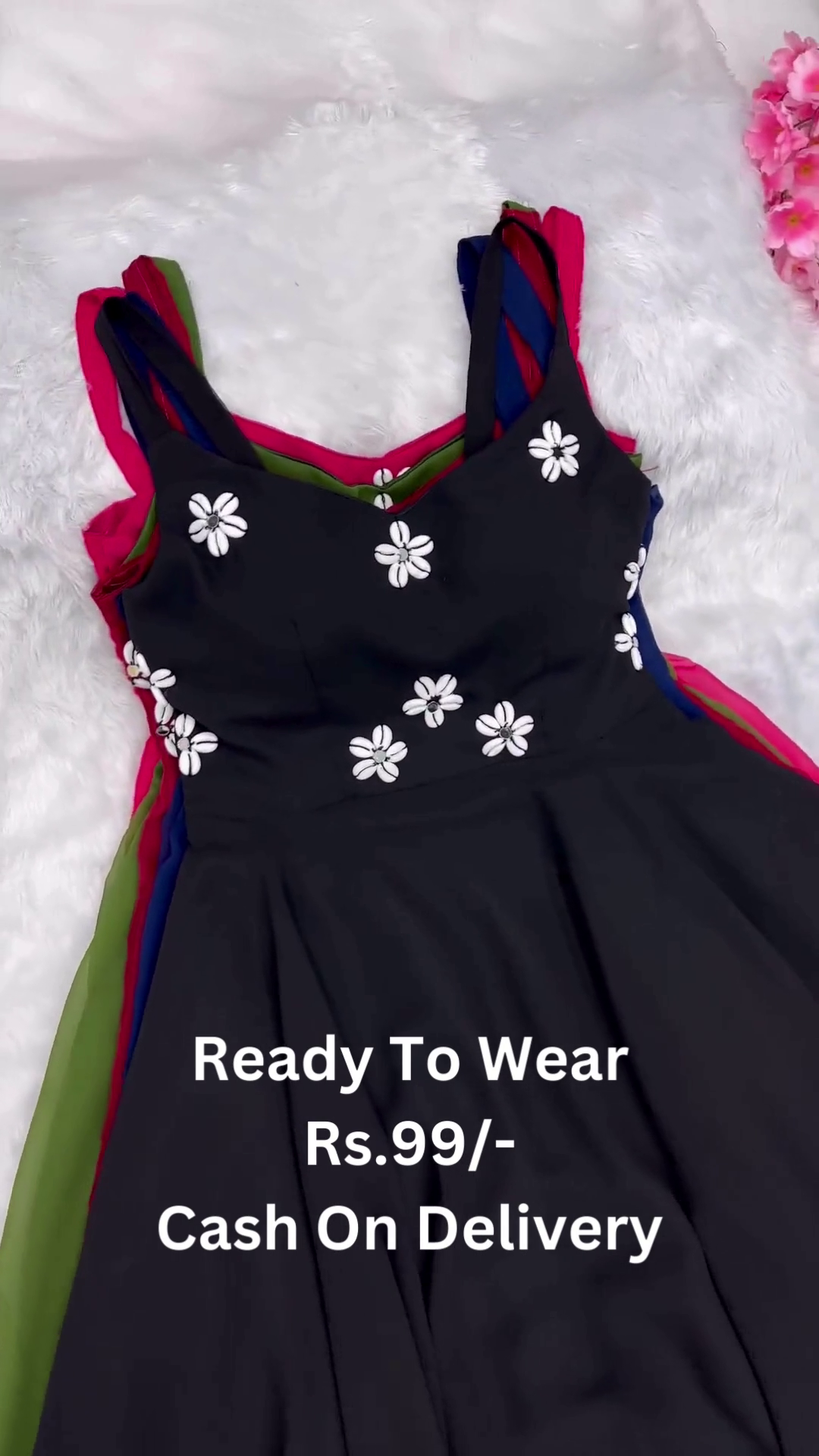 Midnight Bloom: Sleeveless Floral skater Dress - Image 2