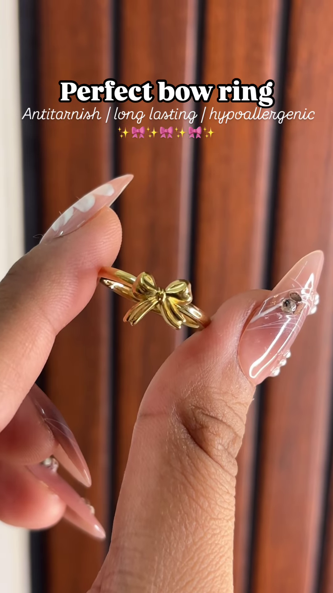 Elegant Gold-Toned Bow Ring - Anti-Tarnish, Long-Lasting, Hypoallergenic - Image 2