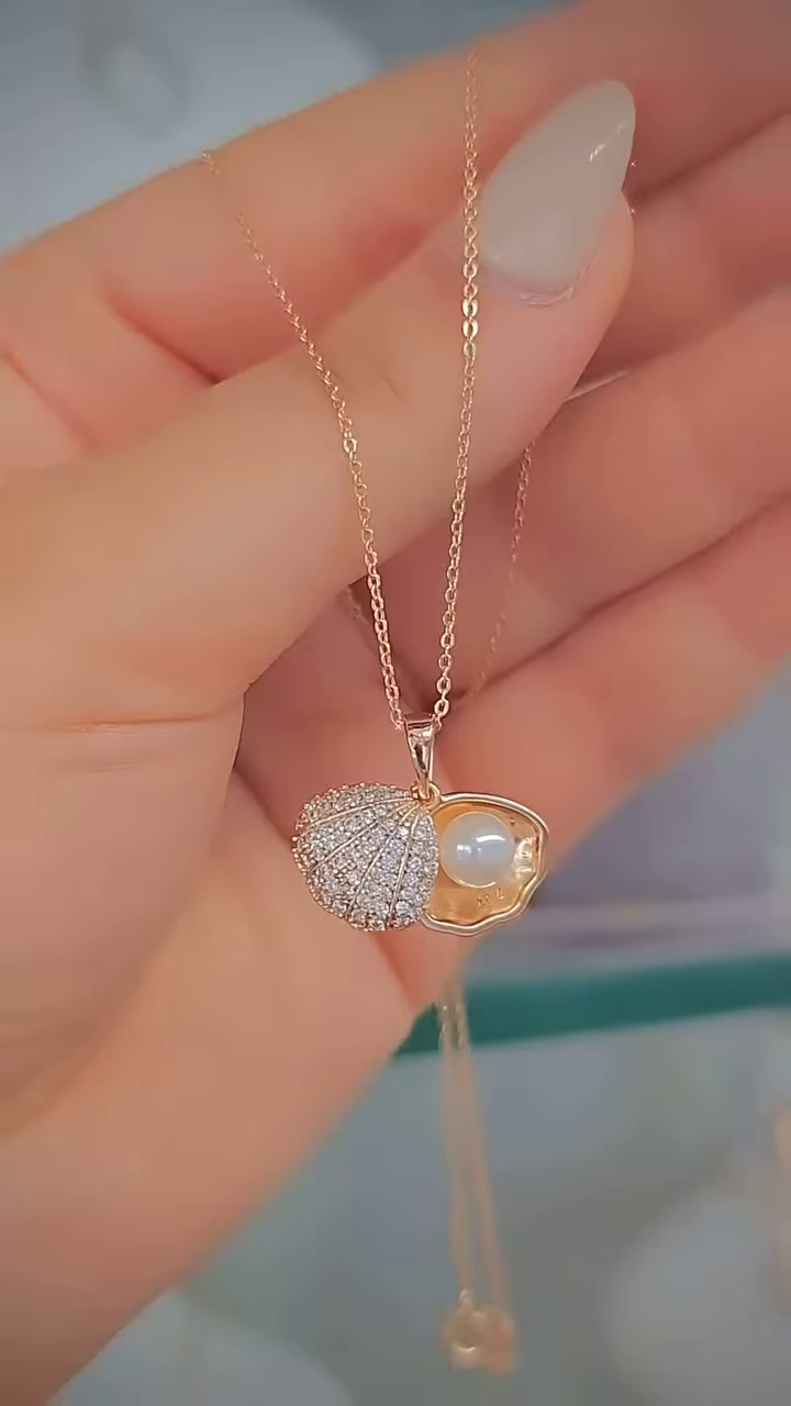 Elegant Rose Gold-Toned Double Heart Necklace with Sparkling Accents - Image 7