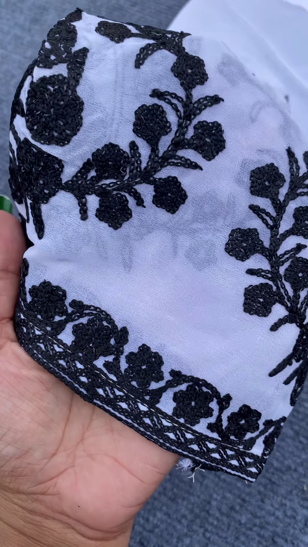 Elegant White Embroidered Chikankari Kurta Set with Dupatta and Pants - Image 3