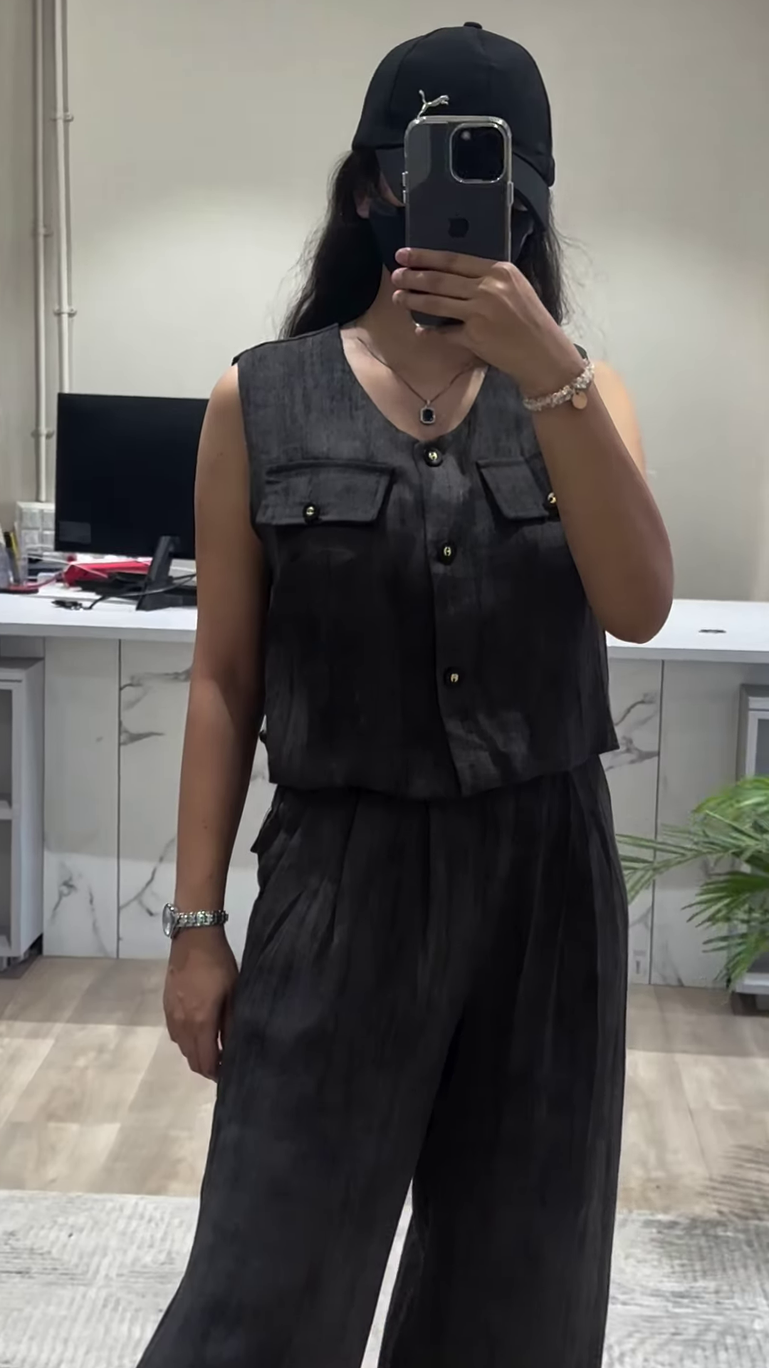 Stylish Mauve Sleeveless Top and Wide-Leg Pants Co-ord Set for Women - Image 4