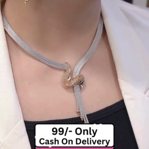 Elegant Gold-Toned Snake Chain Necklace for Layering