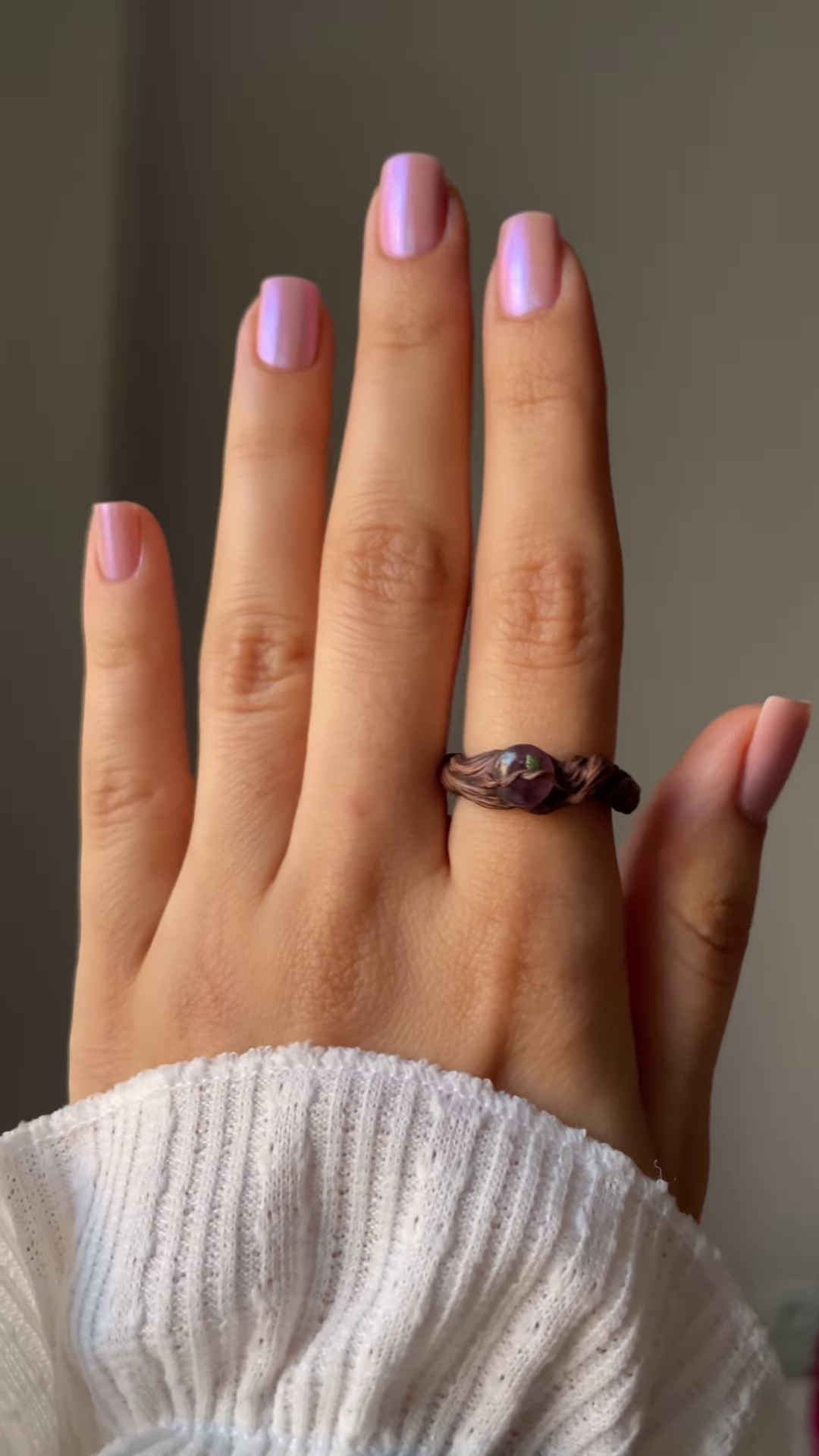 Artisanal Wire-Wrapped Ring with Natural Purple Gemstone - Image 9