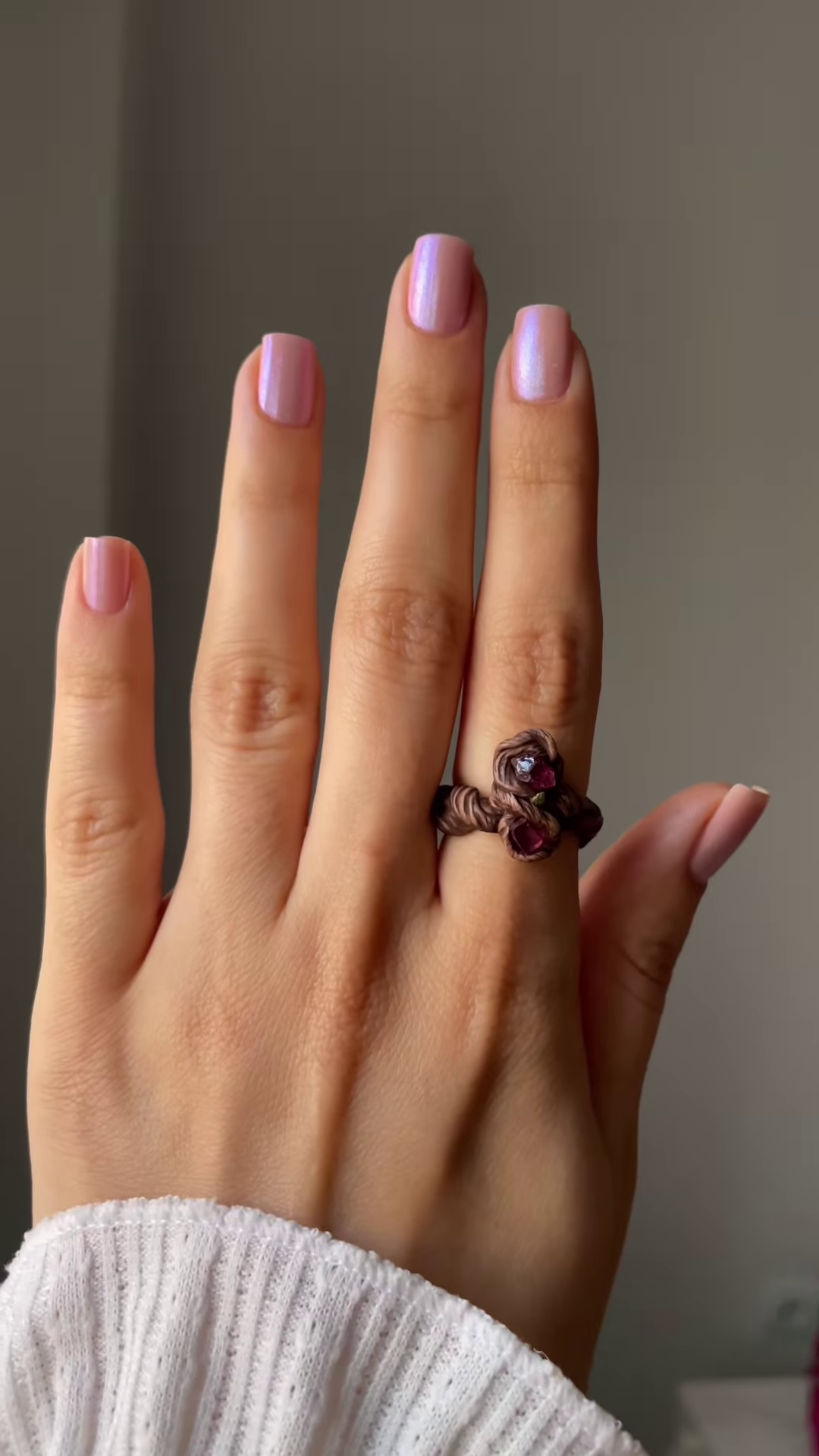 Artisanal Wire-Wrapped Ring with Natural Purple Gemstone - Image 8