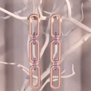 Elegant Gold-Toned Ring with Blue Gemstone Floral Design