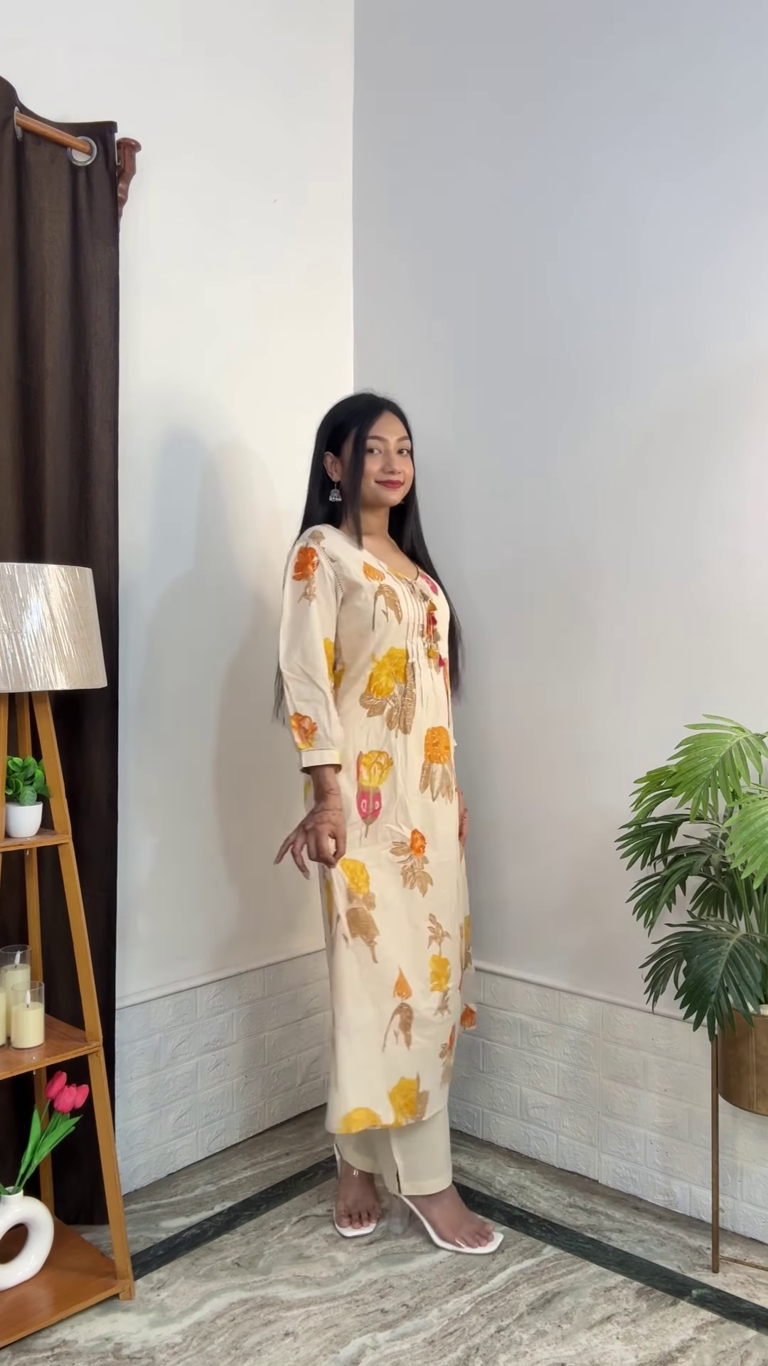 Artisanal Floral Kurta and Trouser Set Collection
